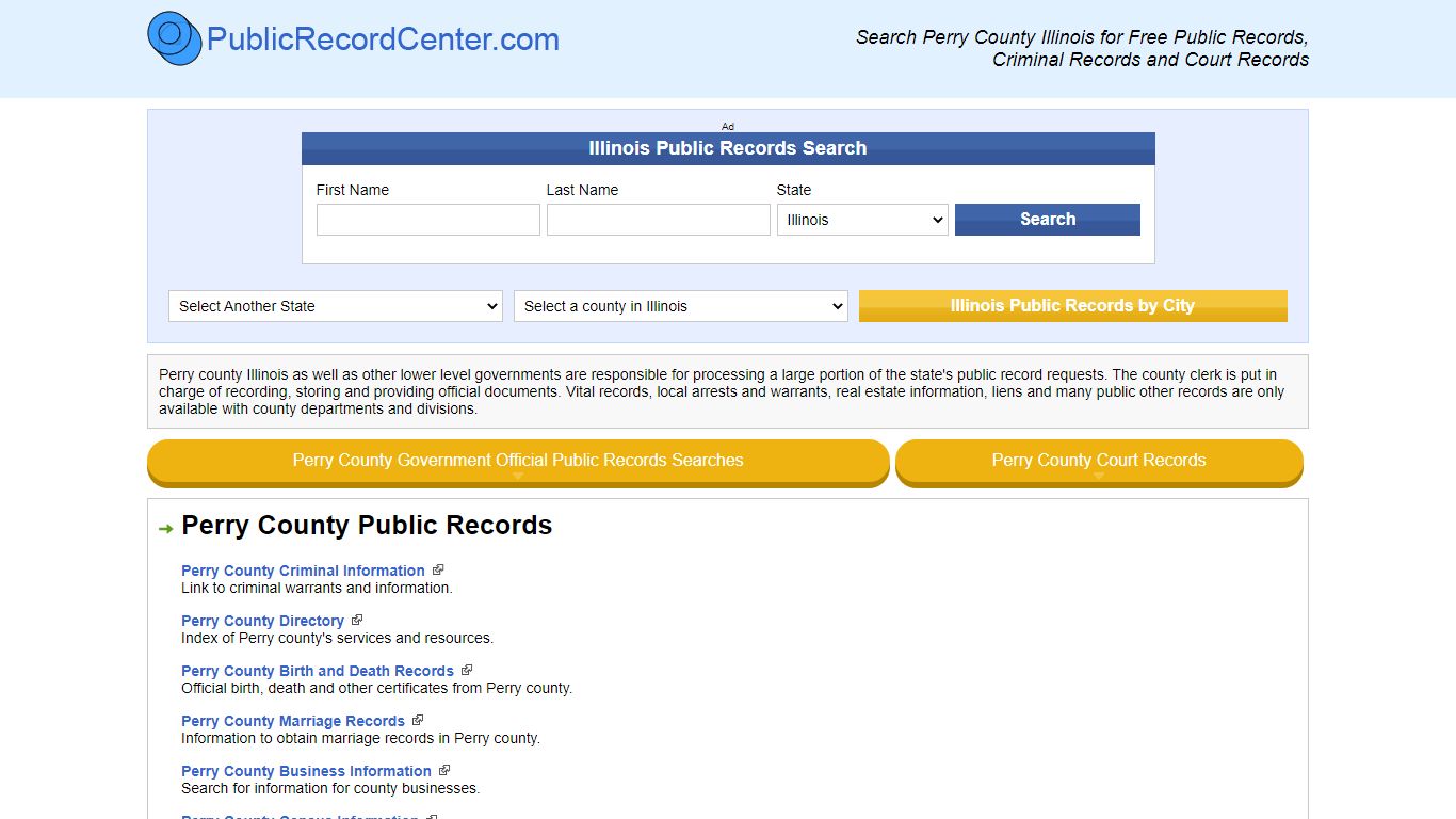 Perry County Illinois Free Public Records - Court Records ...