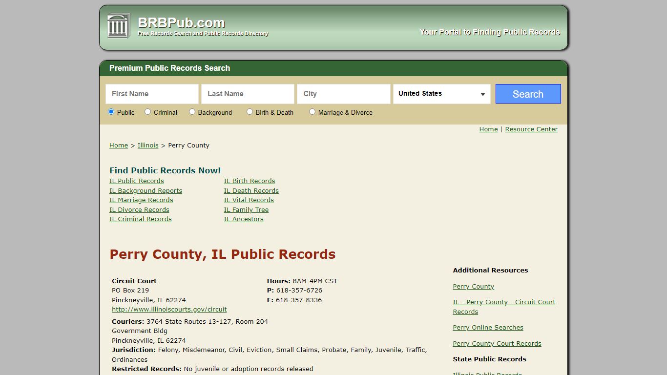 Perry County Public Records | Search Illinois Government ...